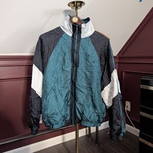 GIVENCHY Logo Embroidered Zip-up Nylon Track Jacket Activewear Vintage Large